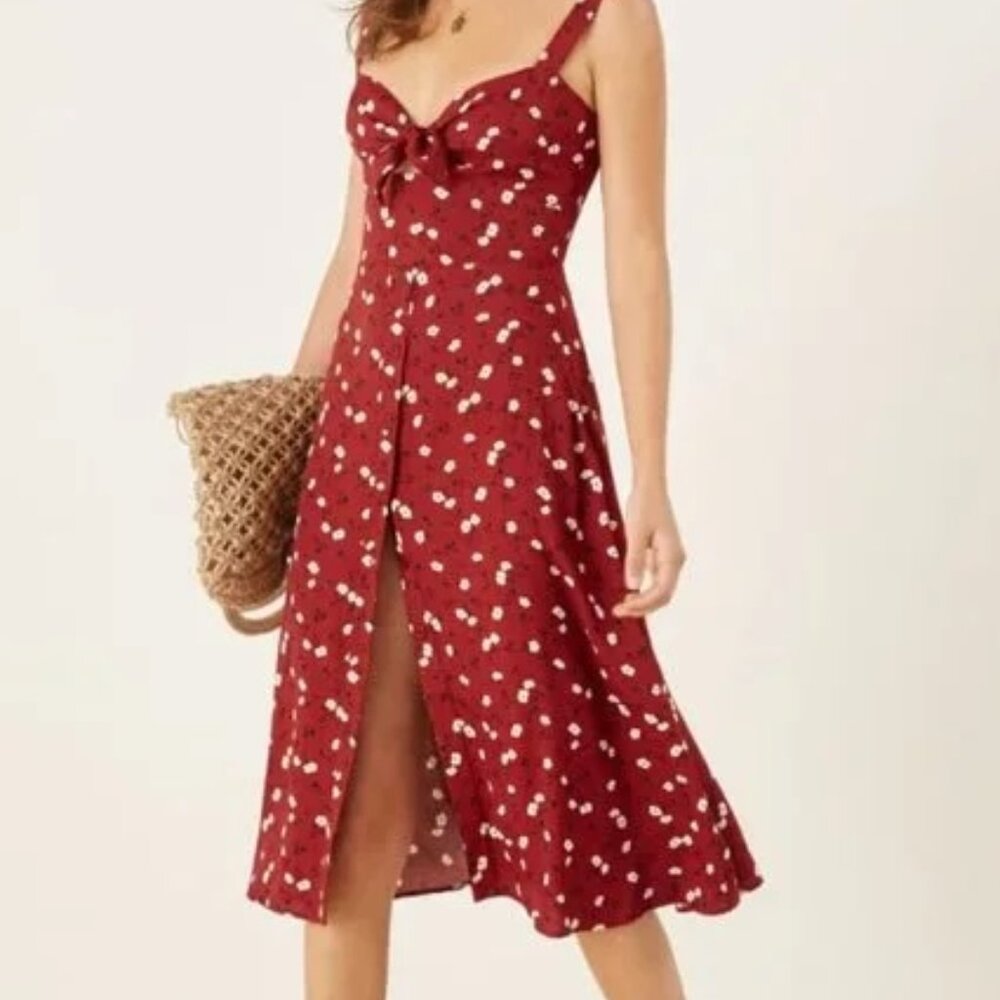 Reformation Burgundy Red Floral Dress size 0